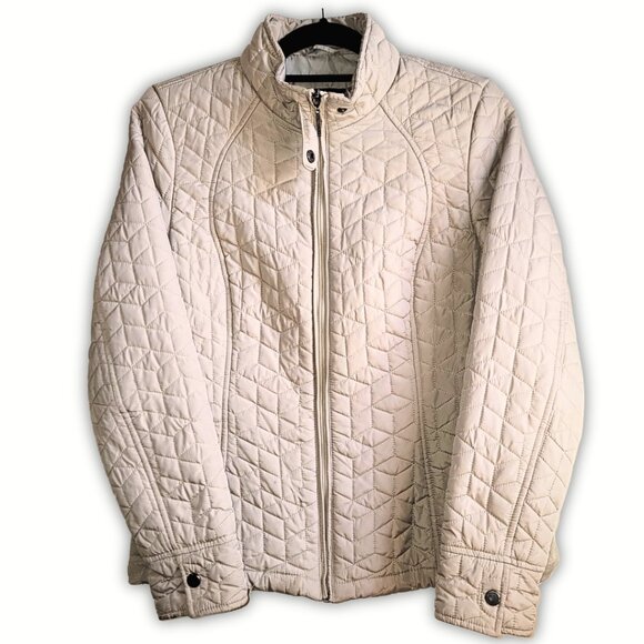 Waterproof Jackets & Blazers - Weatherproof Beige Quilted Jacket | Size M | Classic & Cozy